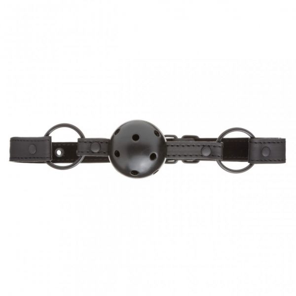 F61406 кляп з екошкіри loveshop breathable ball gag black - Зображення 3