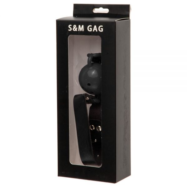 F61406 кляп з екошкіри loveshop breathable ball gag black - Зображення 2