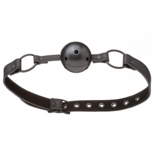 F61406 кляп з екошкіри loveshop breathable ball gag black - Зображення 4