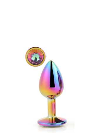 Dt21781 райдужна анальна пробка gleaming love multicolour plug small