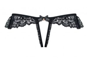 Трусики чорні obsessive 830-thc-1 crotchless thong s / M