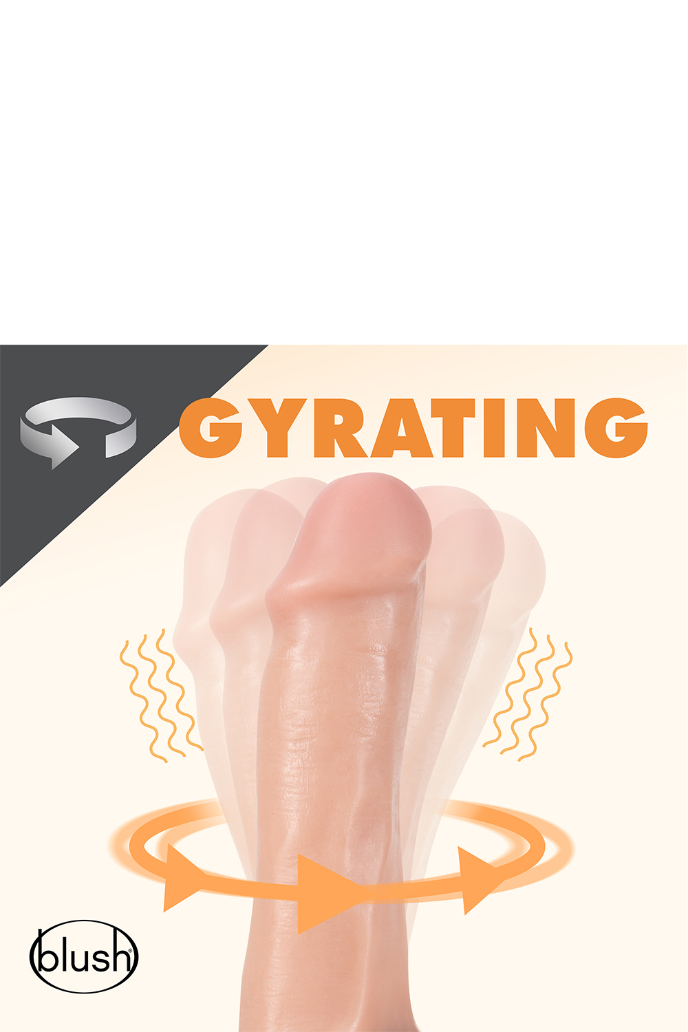 Вібратор з обертанням blush dr skin dr spin 6inch gyrating dildo - Зображення 4