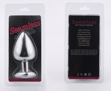 Анальна пробка, silver heart diamond, m - Зображення 2