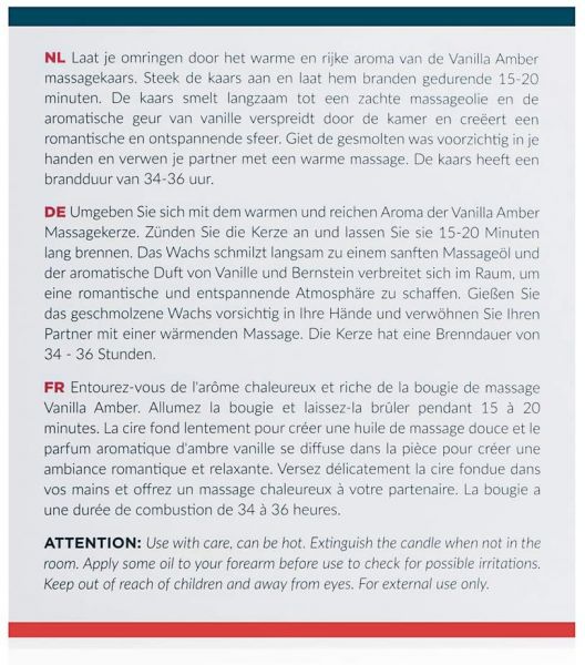 Масажна свічка exotiq massage candle vanilla 200g - Зображення 3