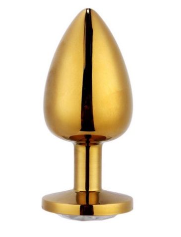 Анальна пробка gold metal heart red, s - Зображення 3