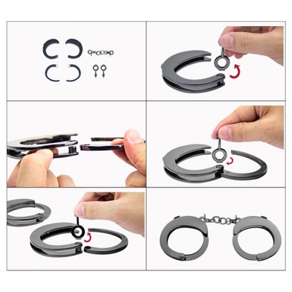 Наручники розбірні premium metal romfun, gold - Зображення 2