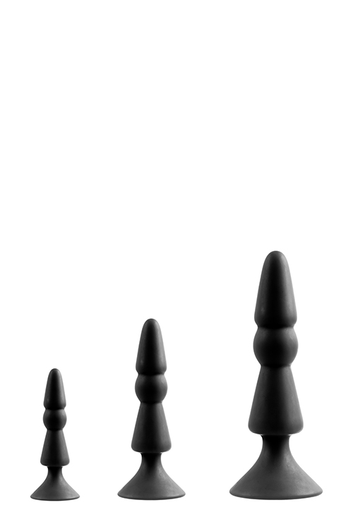 Набір анальних плагів menzstuff 3-piece anal cone set black