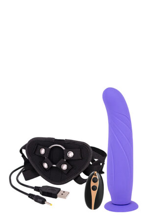 Dt51130 страпон жіночий з пультом управління seven creations dildo strap-on purple