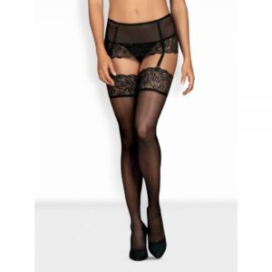 Панчохи чорні obsessive contica stockings l / XL