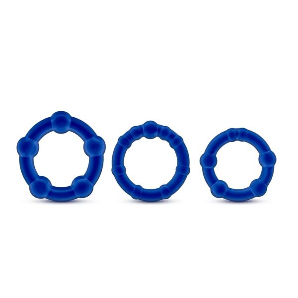 T330566 набір ерекційних кілець stay hard beaded cockrings blue - Зображення 3