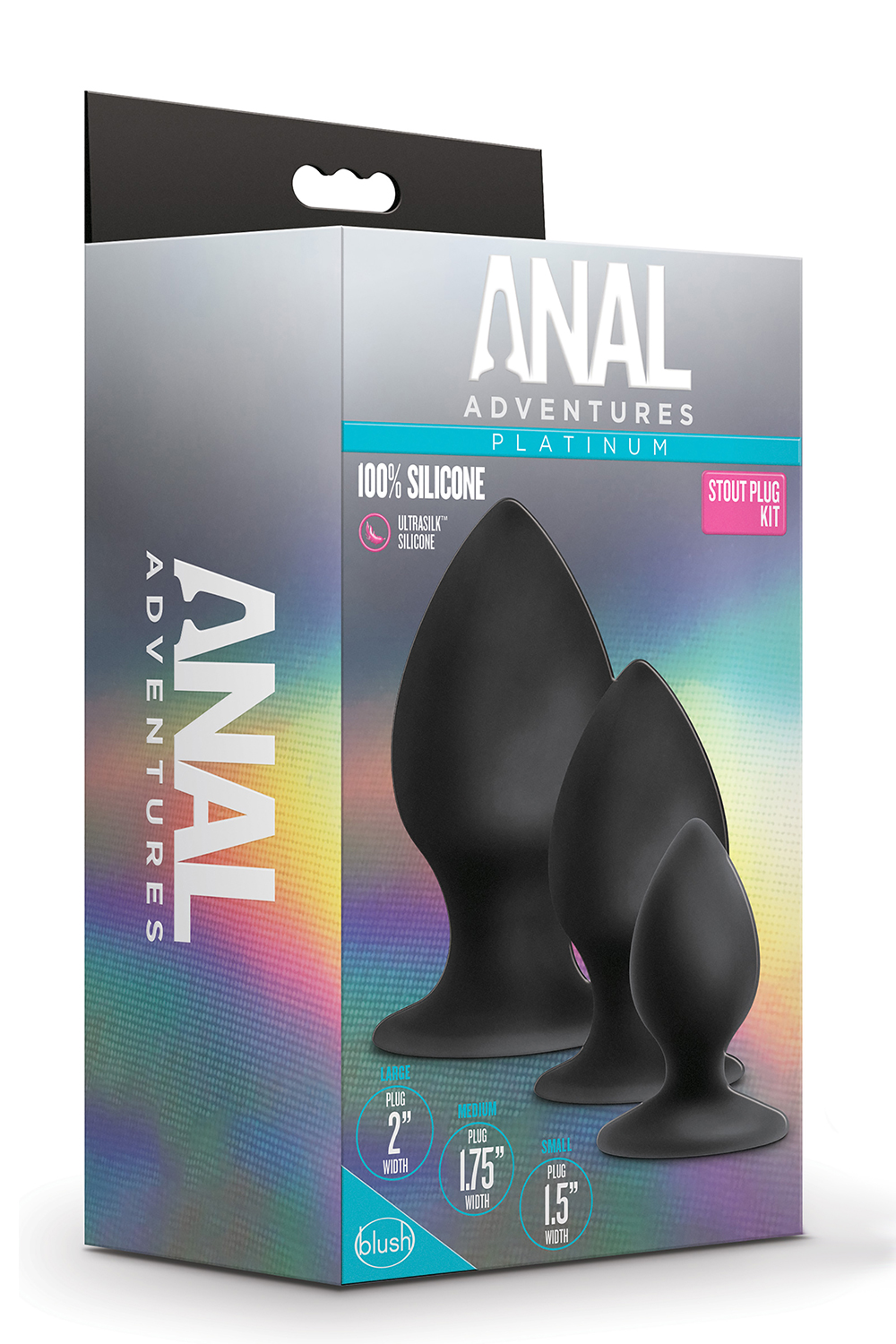 Набір анальних пробок blush anal adventures platinum silicone anal stout plug - Зображення 2