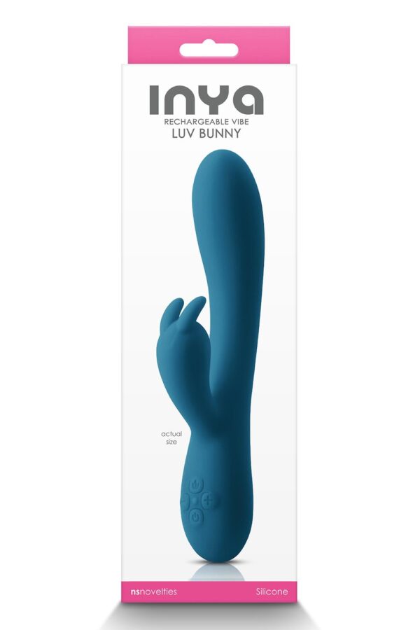 Вібратор кролик ns novelties inya luv bunny dark teal - Зображення 2