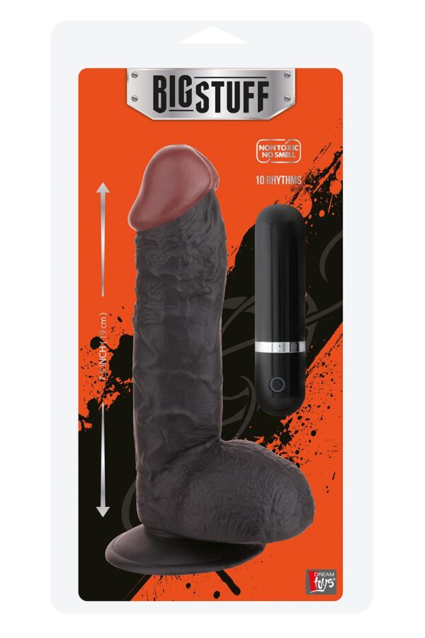 Вібратор на присосці dream toys bigstuff з пультом, реалістичний, чорний - Зображення 2