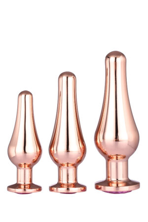 Dt21875 набір анальних пробок конічної форми dream toys gleaming love pleasure set rose gold