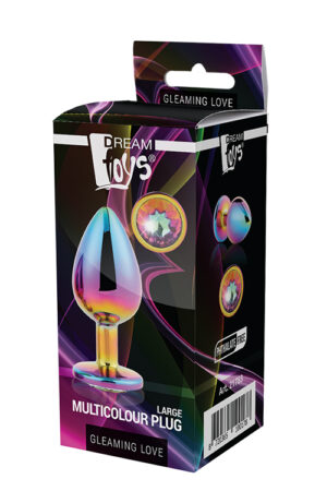 Dt21783 райдужна анальна пробка gleaming love multicolour plug large