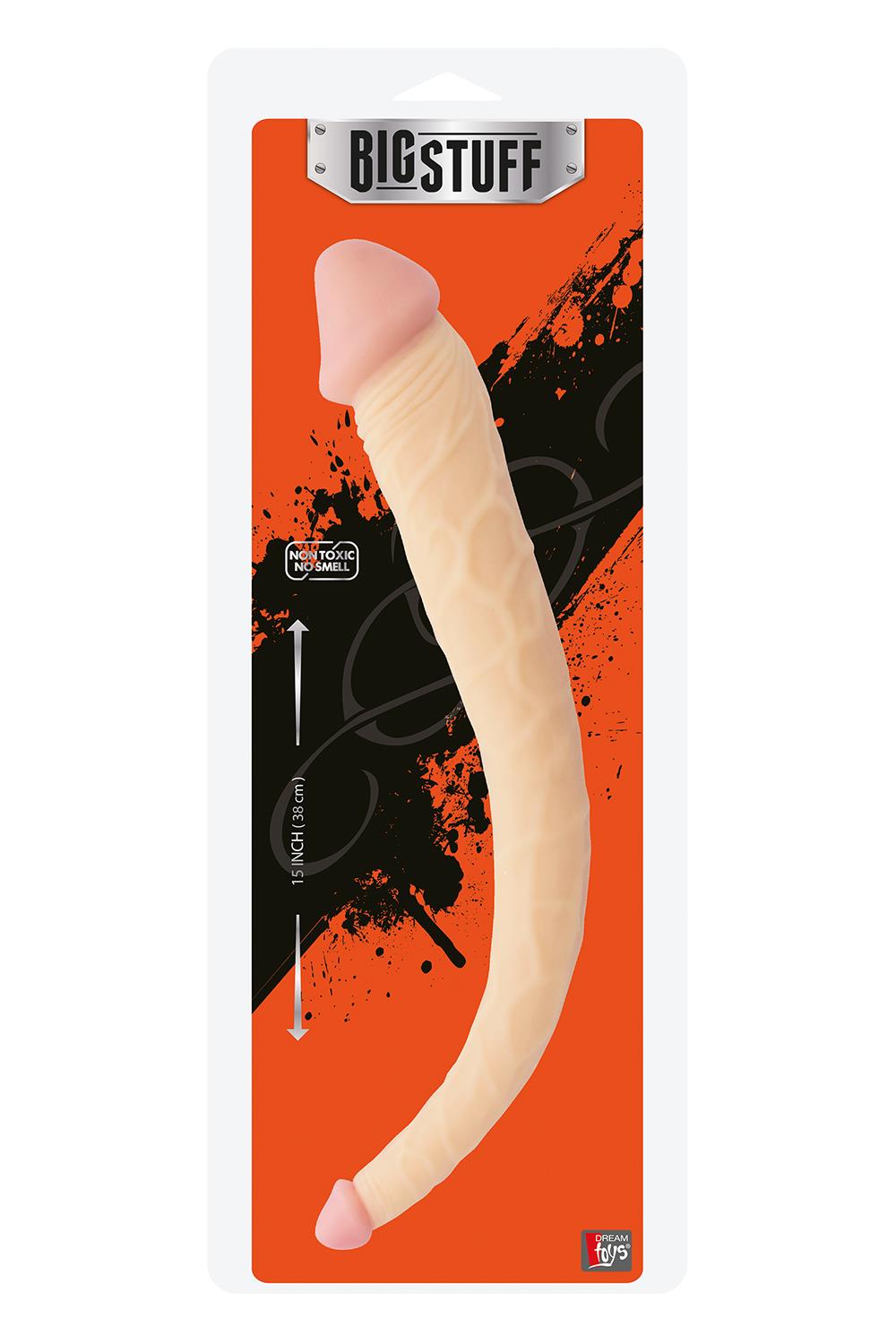 Фалоімітатор подвійний bigstuff 15inch, flesh - Зображення 2