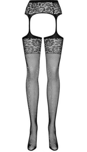 410886 панчохи з поясом S500 Garter stockings Obsessive Чорний S / M / L