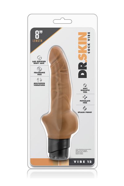 Вібромасажер dr. skin cock vibe 12 mocha - Зображення 2