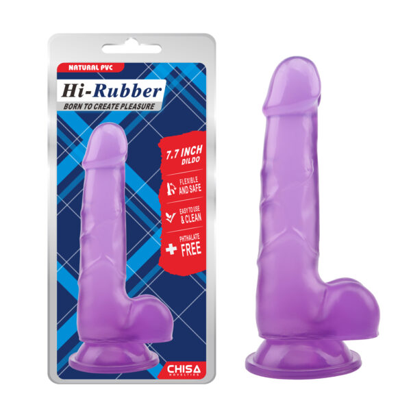 Фалоімітатор на присоску фіолетовий chisa hi-rubber 7.7