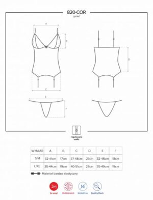 Корсет obsessive 820-cor-1 corset