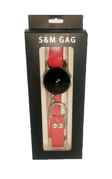 F61407 кляп loveshop breathable ball gag black / RED - Зображення 2