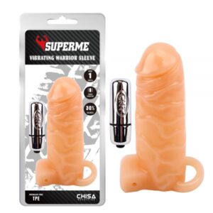 Ch14591 насадка з вібро беж chisa superme vibrating warrior sleeve