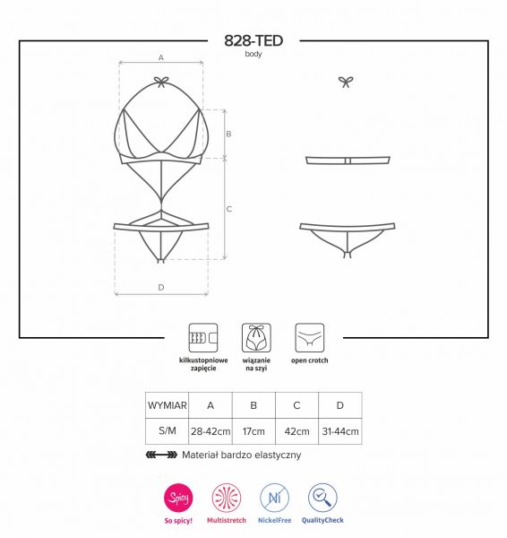 Боді obsessive 828-ted-1 teddy s / M - Зображення 2