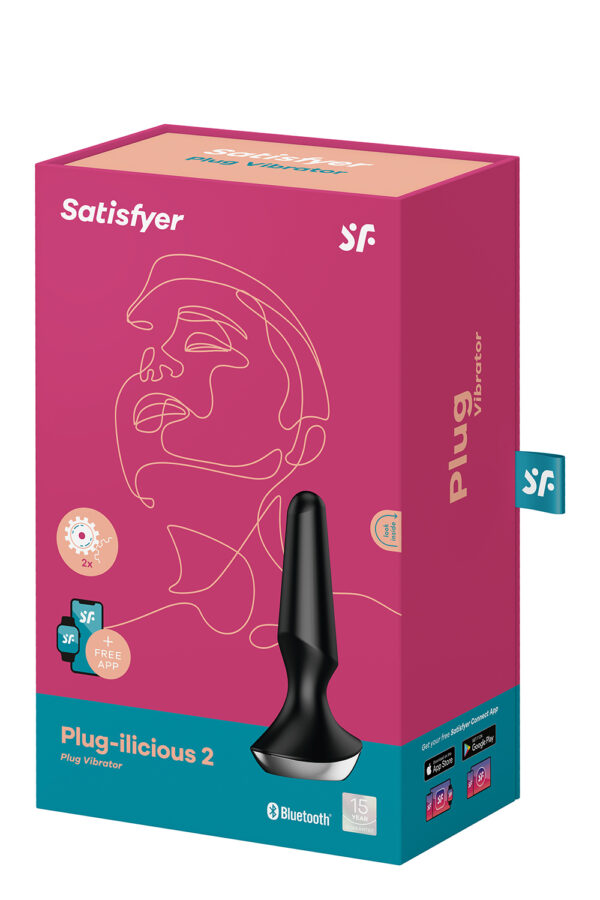 Анальна пробка з функцією керування зі смартфона satisfyer plug-ilicious, чорний - Зображення 4