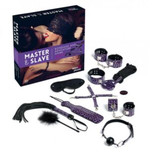 F61278 набір БДСМ 10 шт master slave bdsm kit tijgerprint purpele