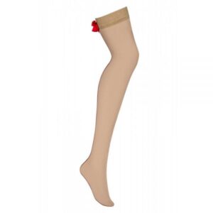 Панчохи червоний бант obsessive s808 stockings beige s / M