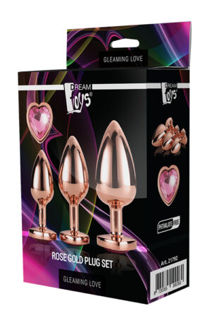 Dt21792 набір анальних пробок gleaming love rose gold plug set