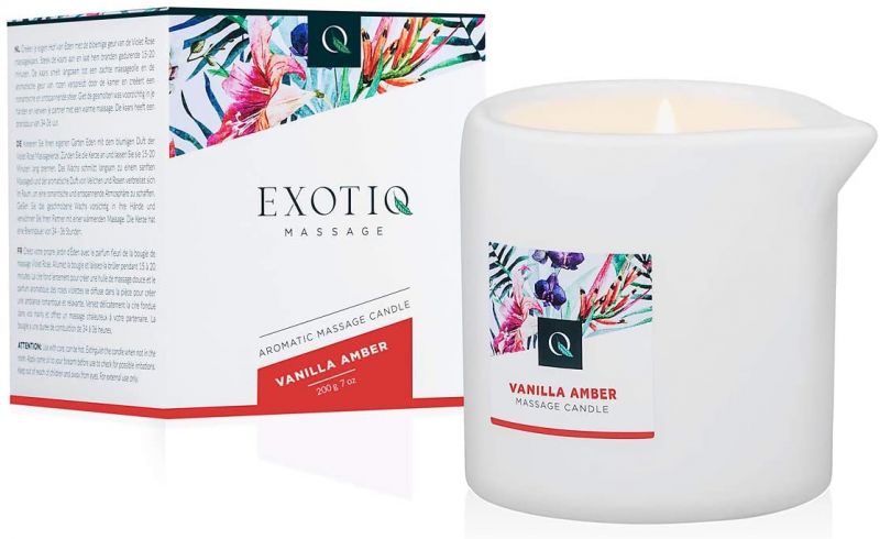 Масажна свічка exotiq massage candle vanilla 200g