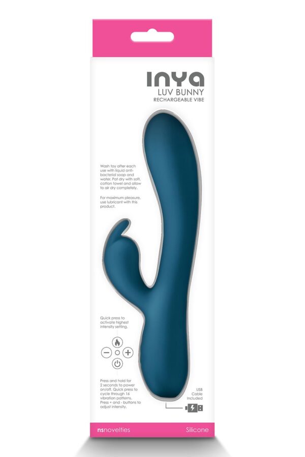 Вібратор кролик ns novelties inya luv bunny dark teal - Зображення 3
