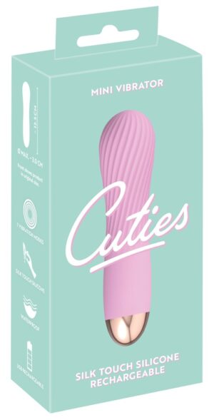Міні-вібратор із хвилеподібним рельєфом cuties, рожевий