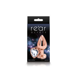 Анальна пробка ns novelties rear assets rose gold heart medium clear