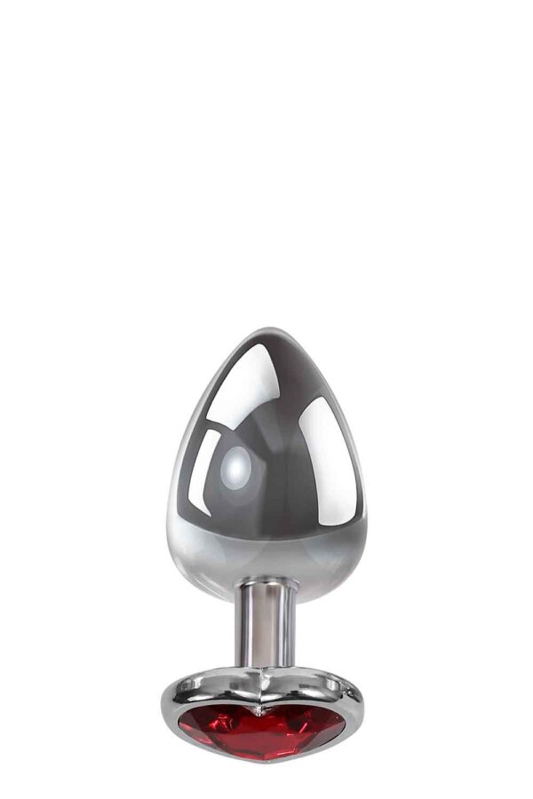Анальний корок з каменем a&e red heart gem anal plug small