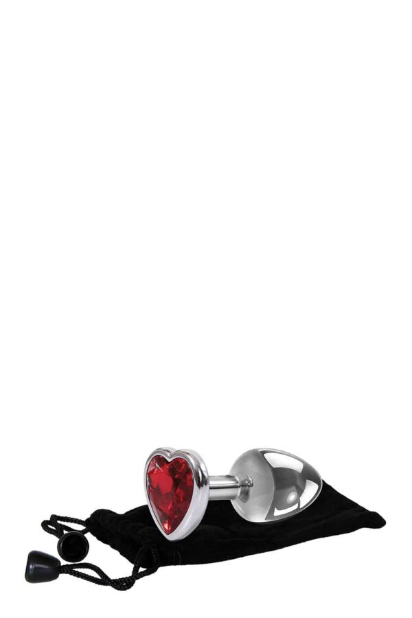 Анальний корок з каменем a&e red heart gem anal plug small - Зображення 3