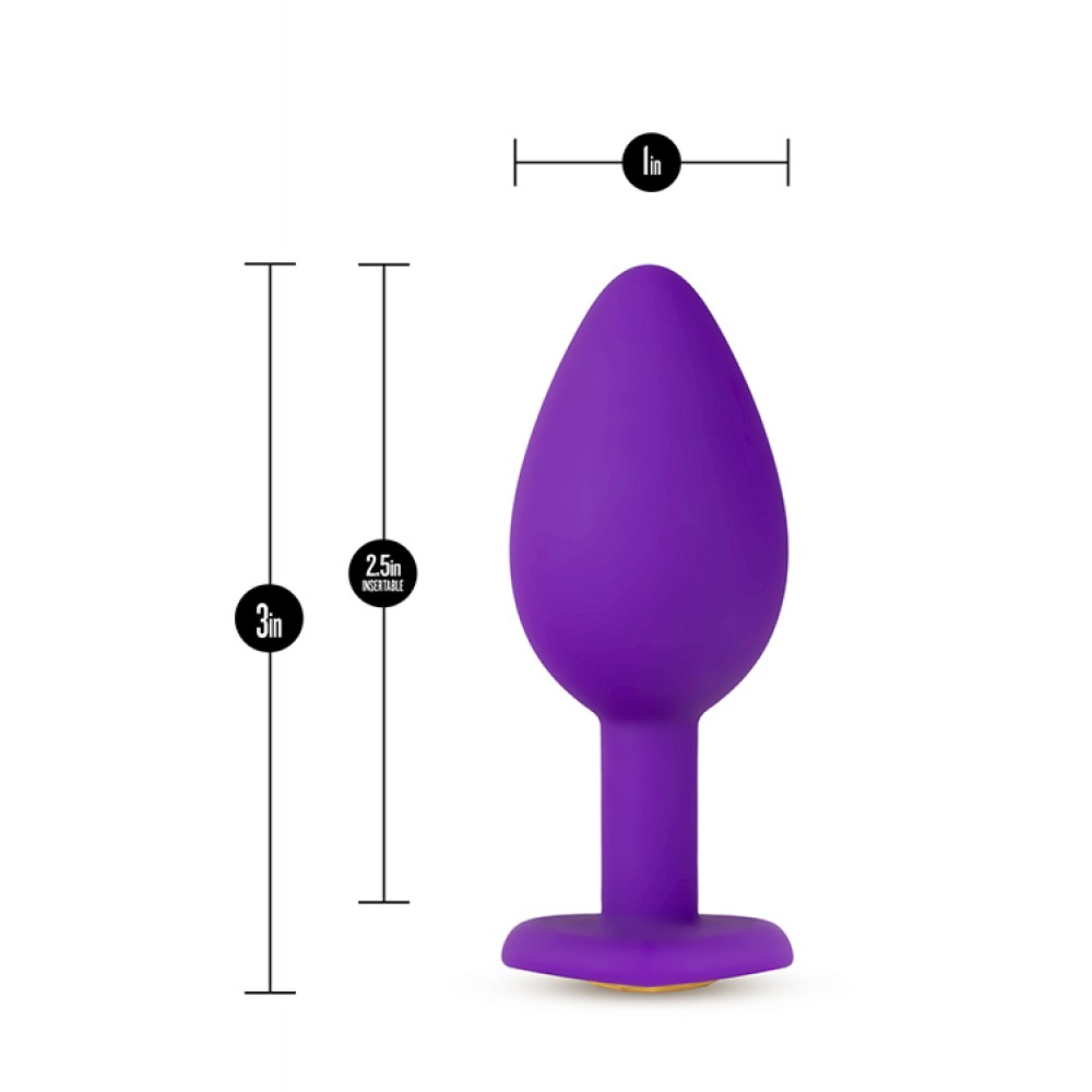 Анальна пробка з каменем blushtemptasia bling plug small purple - Зображення 3