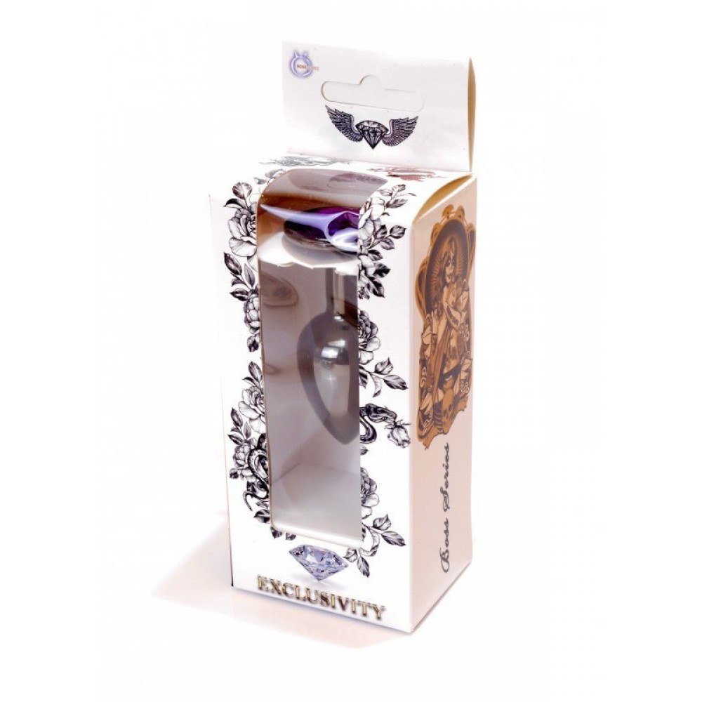 Анальна пробка з каменем plug-jewellery dark silver plug-purple розмір s - Зображення 9