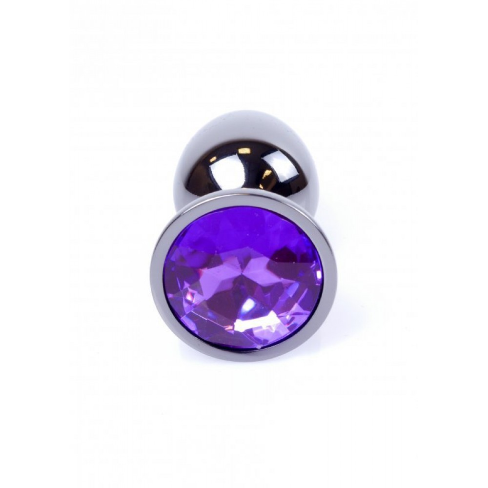Анальна пробка з каменем plug-jewellery dark silver plug-purple розмір s - Зображення 2