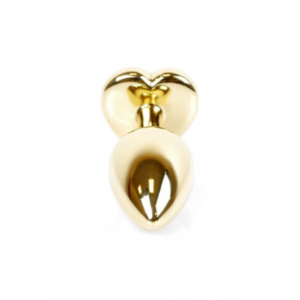 Анальна пробка з каменем plug-jewellery gold heart plug- red розмір s - Зображення 5