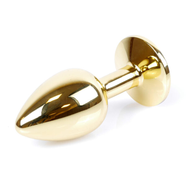 Анальна пробка з каменем plug-jewellery gold plug-dark blue s - Зображення 3