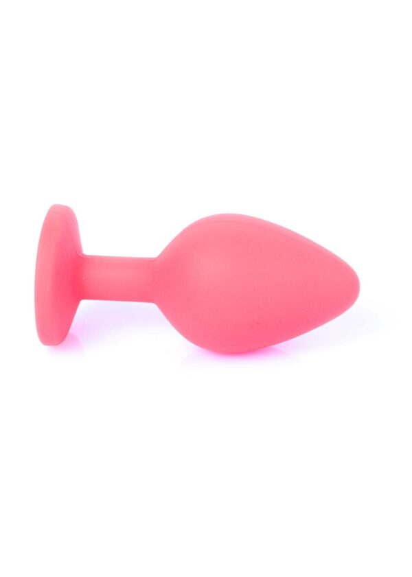 Анальна пробка з каменем plug-jewellery red silicon plug medium- blue diamond розмір м - Зображення 6