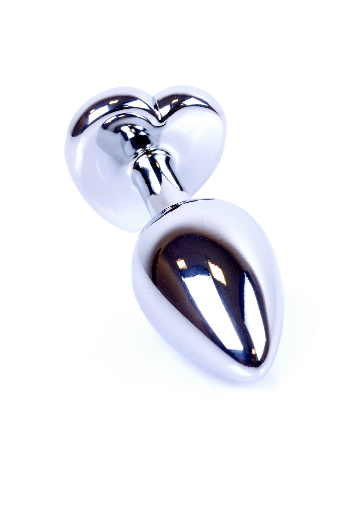 Анальний корок з каменем plug-jewellery silver heart plug- rose - Зображення 6