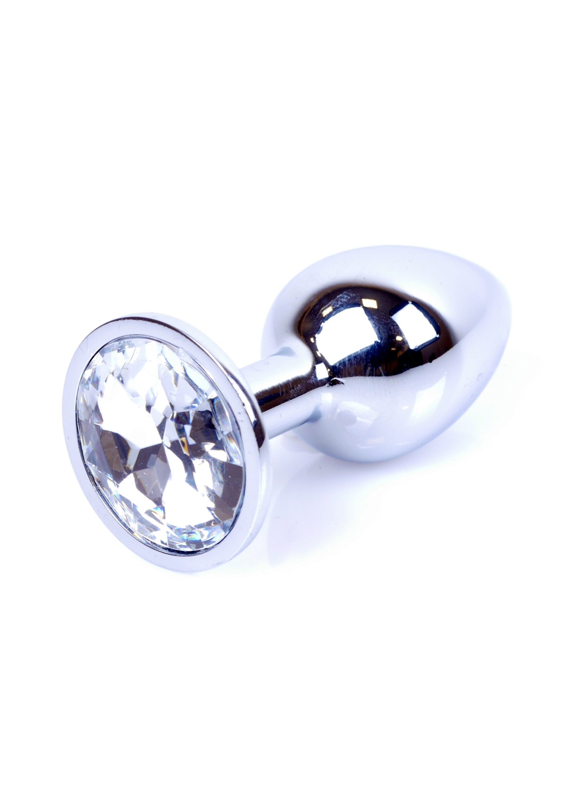 Анальна пробка з каменем plug-jewellery silver plug- clear розмір s - Зображення 6