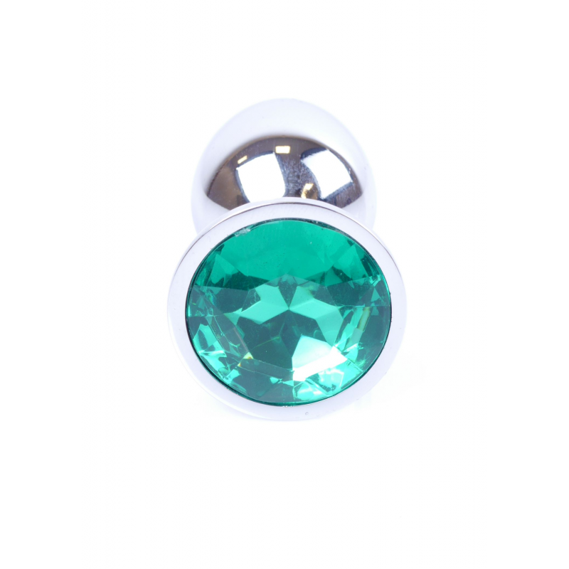 Анальна пробка з каменем plug-jewellery silver plug-green розмір s - Зображення 3