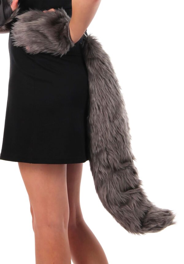 Анальна пробка з хвостом anal plug faux fur fox tail light grey polyeste - Зображення 2