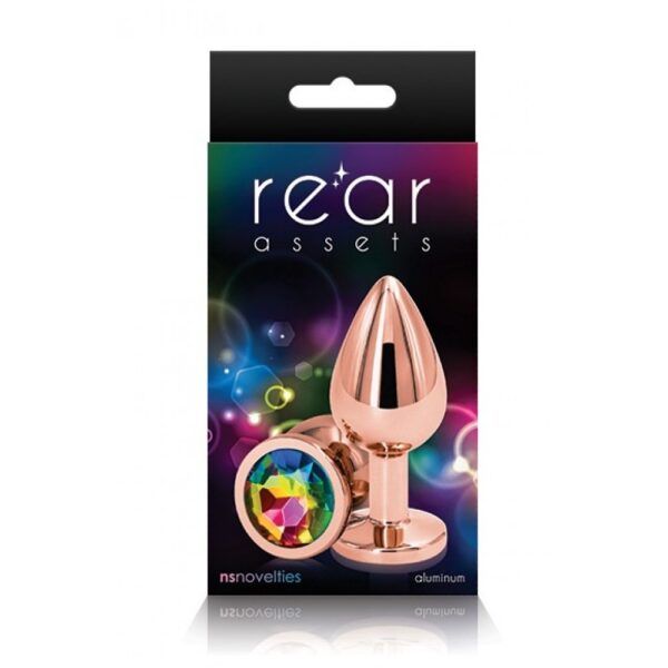Анальна пробка з райдужним каменем ns novelties inc. rear assets rose gold small - Зображення 2