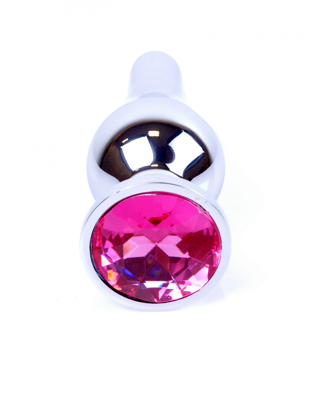 Анальна пробка з рожевим кристалом plug-jewellery silver butt plug-pink - Зображення 2