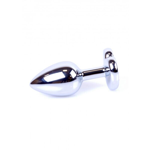 Анальна пробка з синім кристалом у вигляді серця plug-jewellery silver heart plug-dark blue - Зображення 3